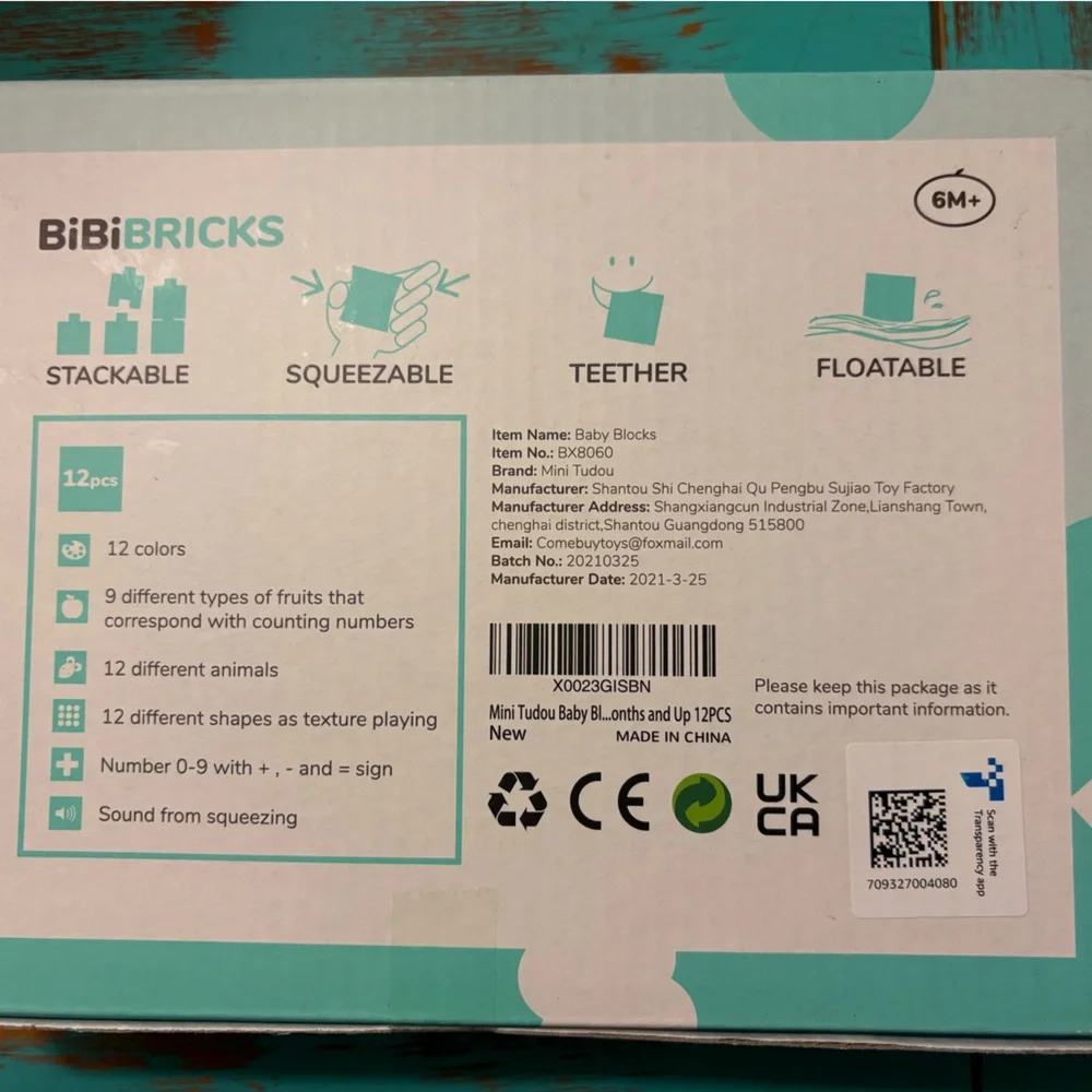 NIB Colorful Baby Building Blocks
